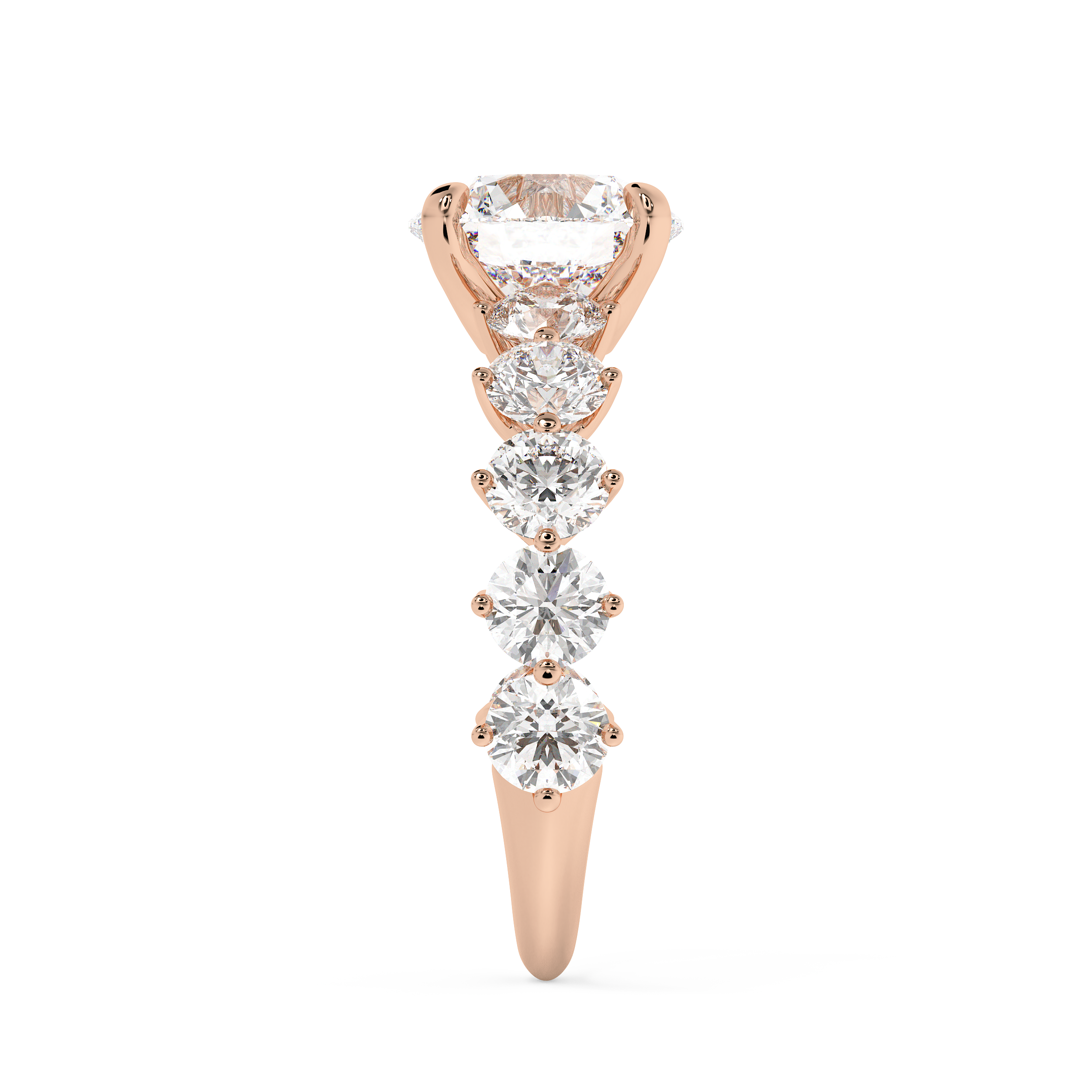 Round Pave Lab Grown Diamond Engagement Ring