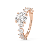 Round Pave Lab Grown Diamond Engagement Ring