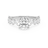 Round Pave Lab Grown Diamond Engagement Ring