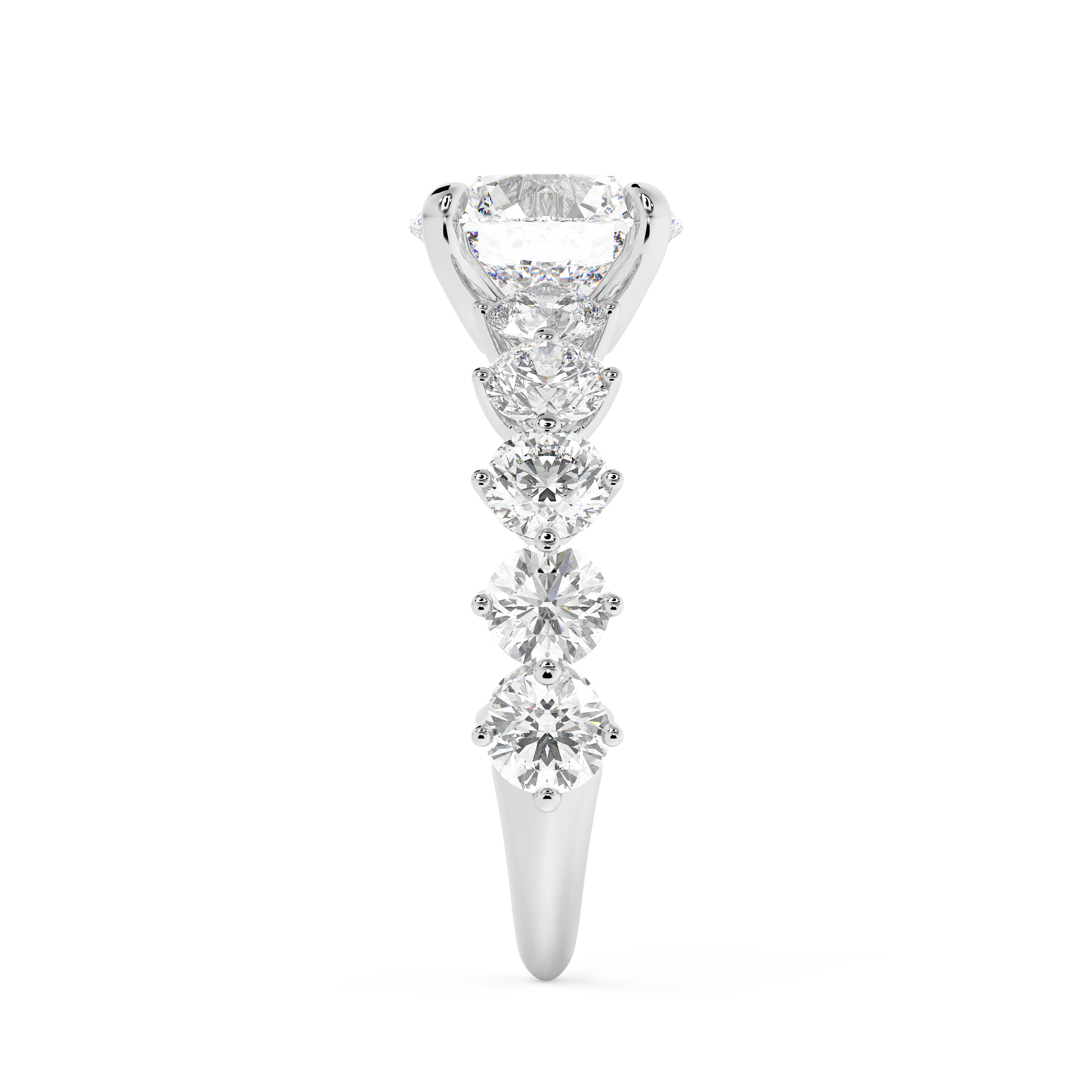 Round Pave Lab Grown Diamond Engagement Ring
