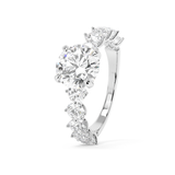 Round Pave Lab Grown Diamond Engagement Ring