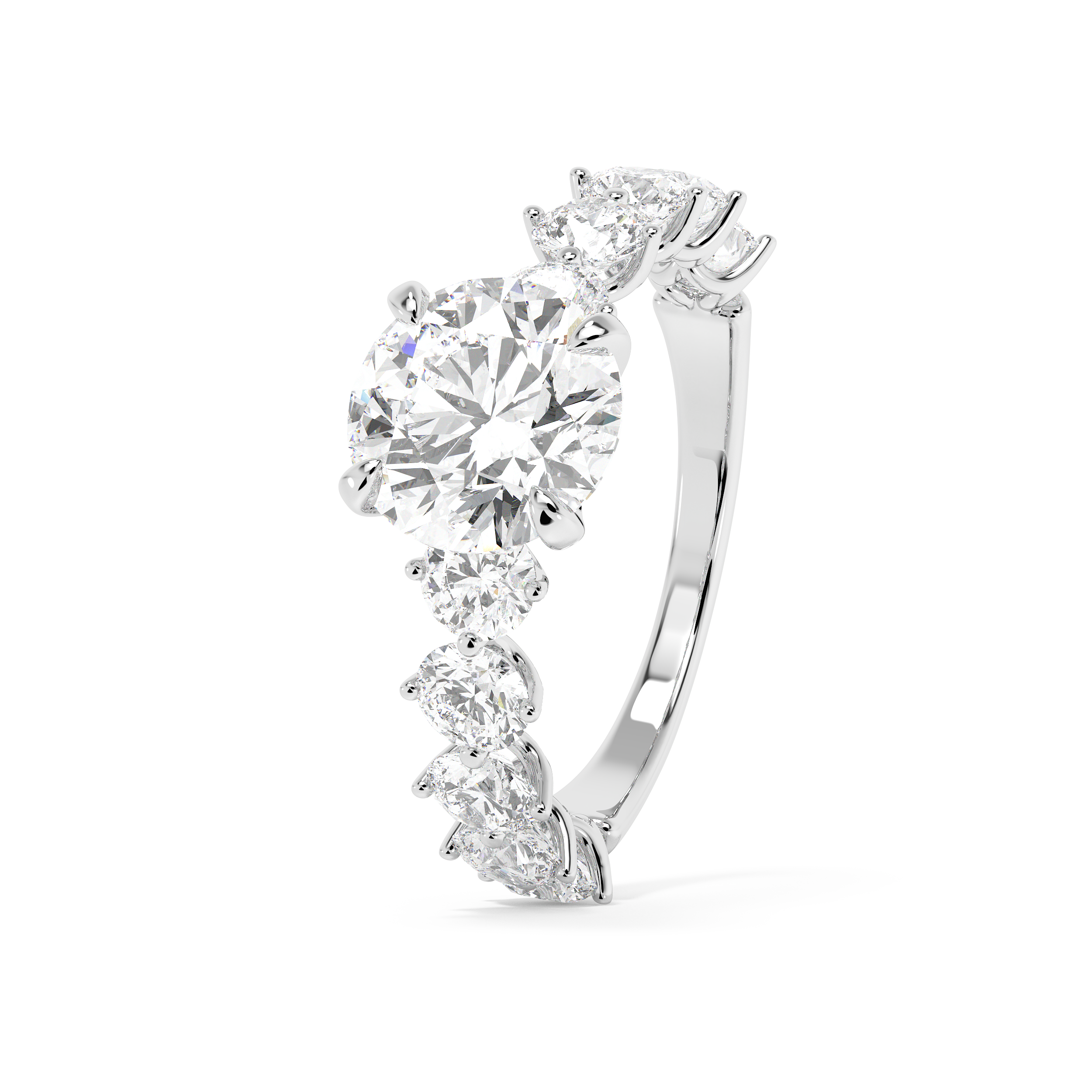 Round Pave Lab Grown Diamond Engagement Ring