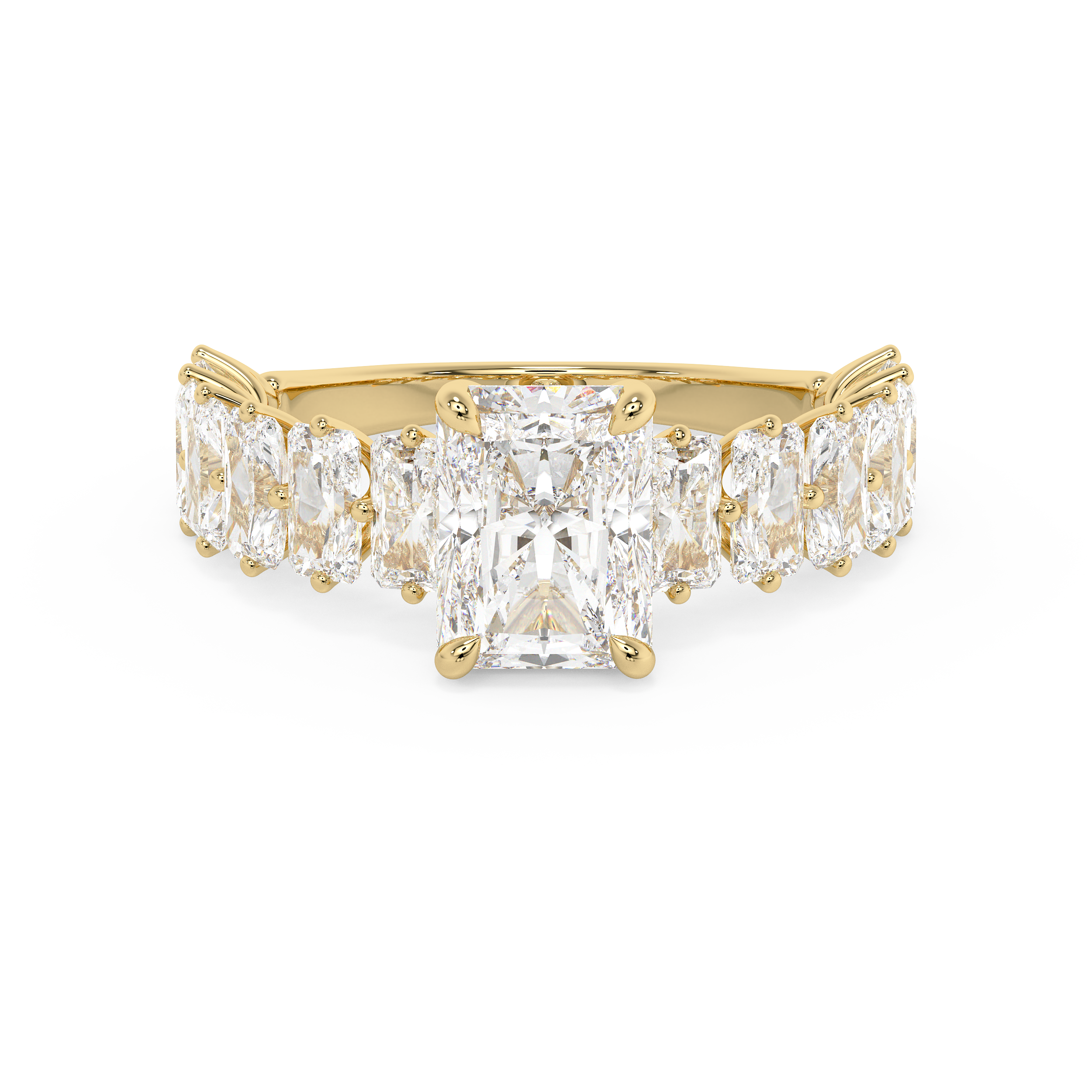 Radiant Pave Lab Grown Diamond Engagement Ring