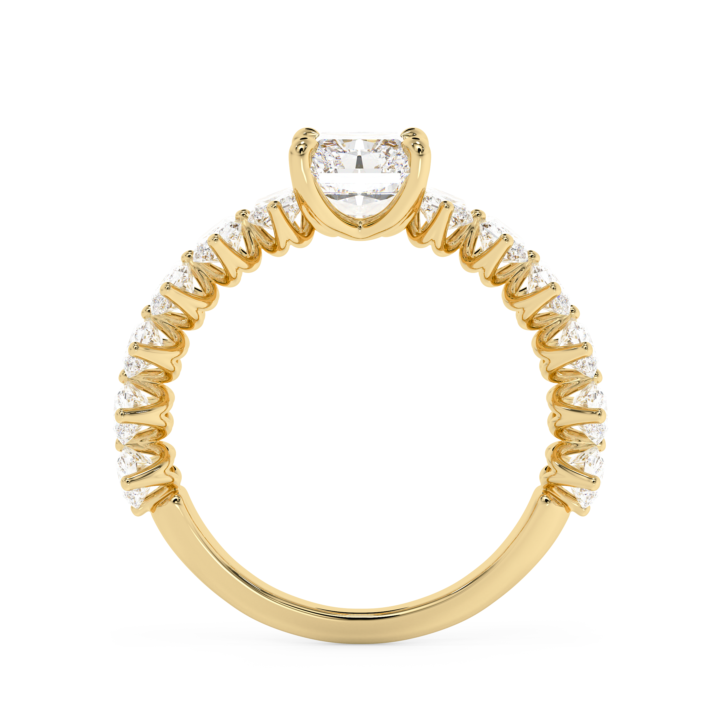 Radiant Pave Lab Grown Diamond Engagement Ring