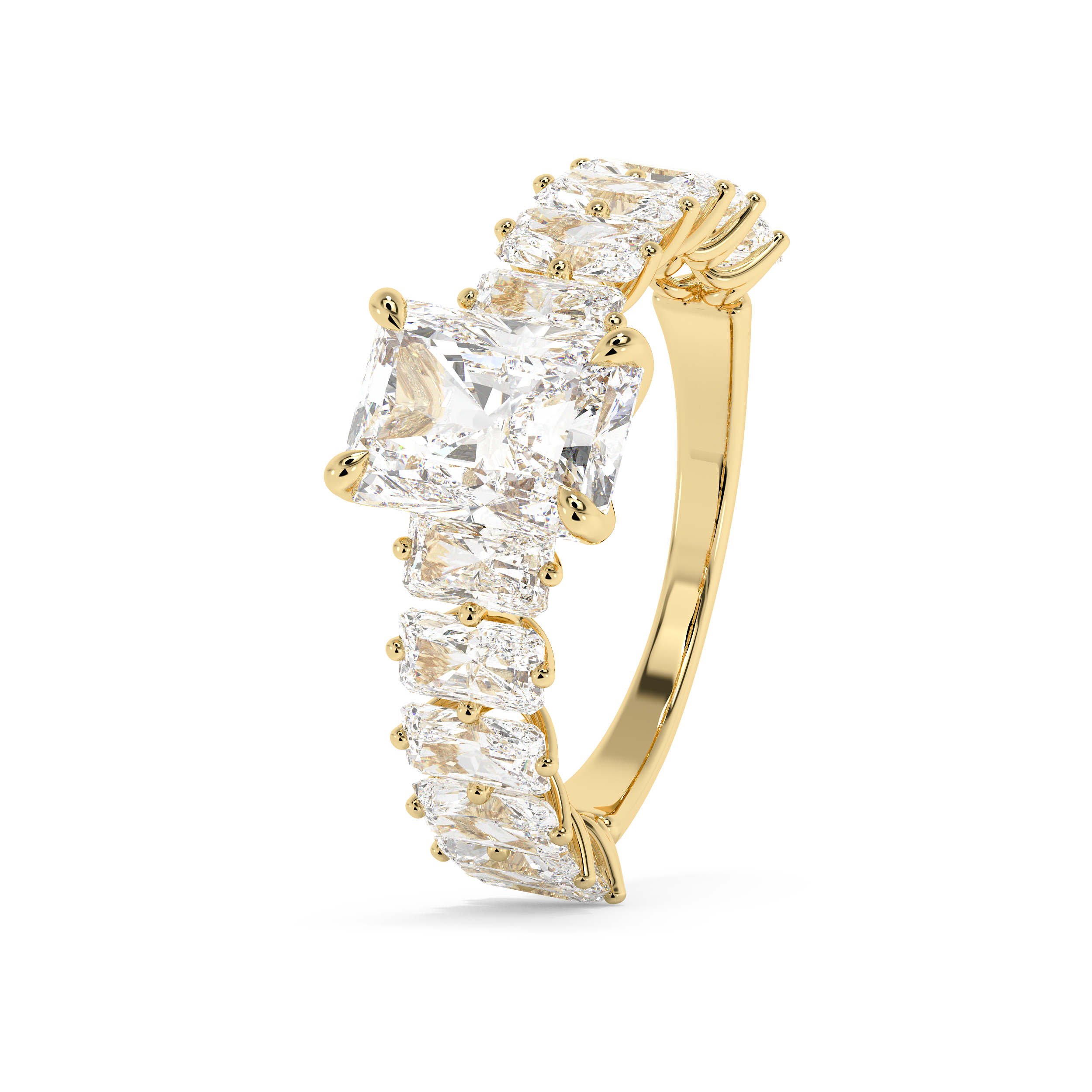 Radiant Pave Lab Grown Diamond Engagement Ring