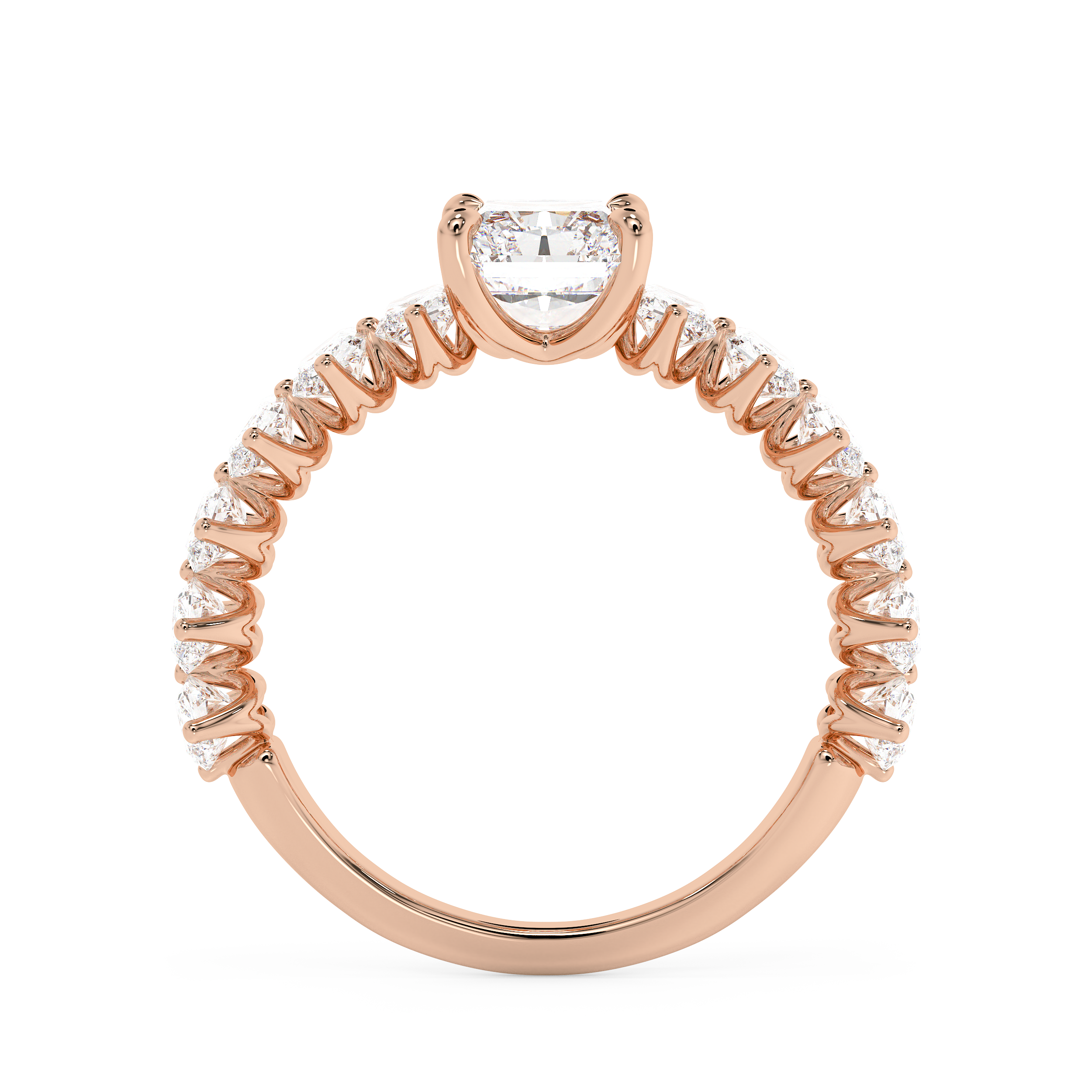 Radiant Pave Lab Grown Diamond Engagement Ring