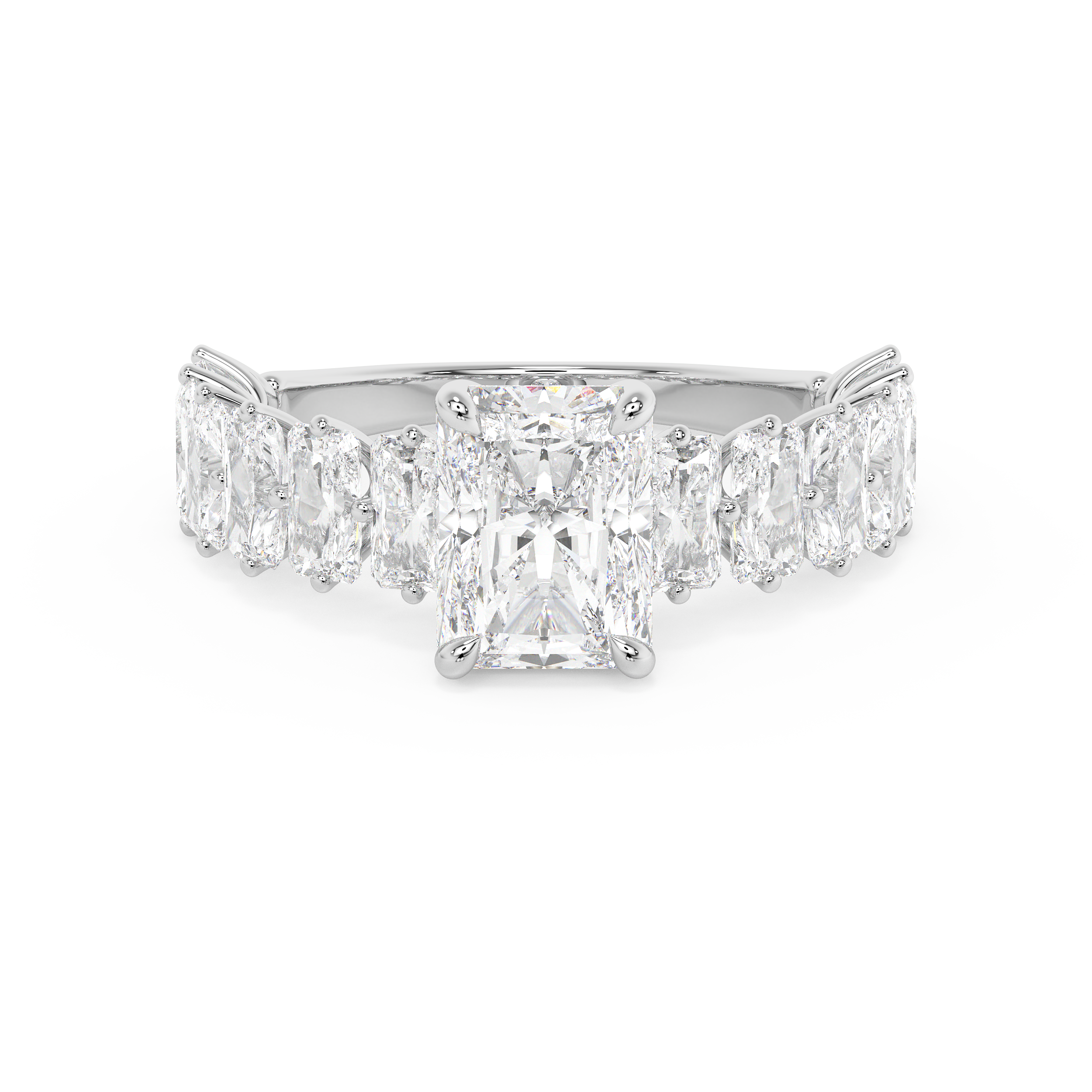Radiant Pave Lab Grown Diamond Engagement Ring