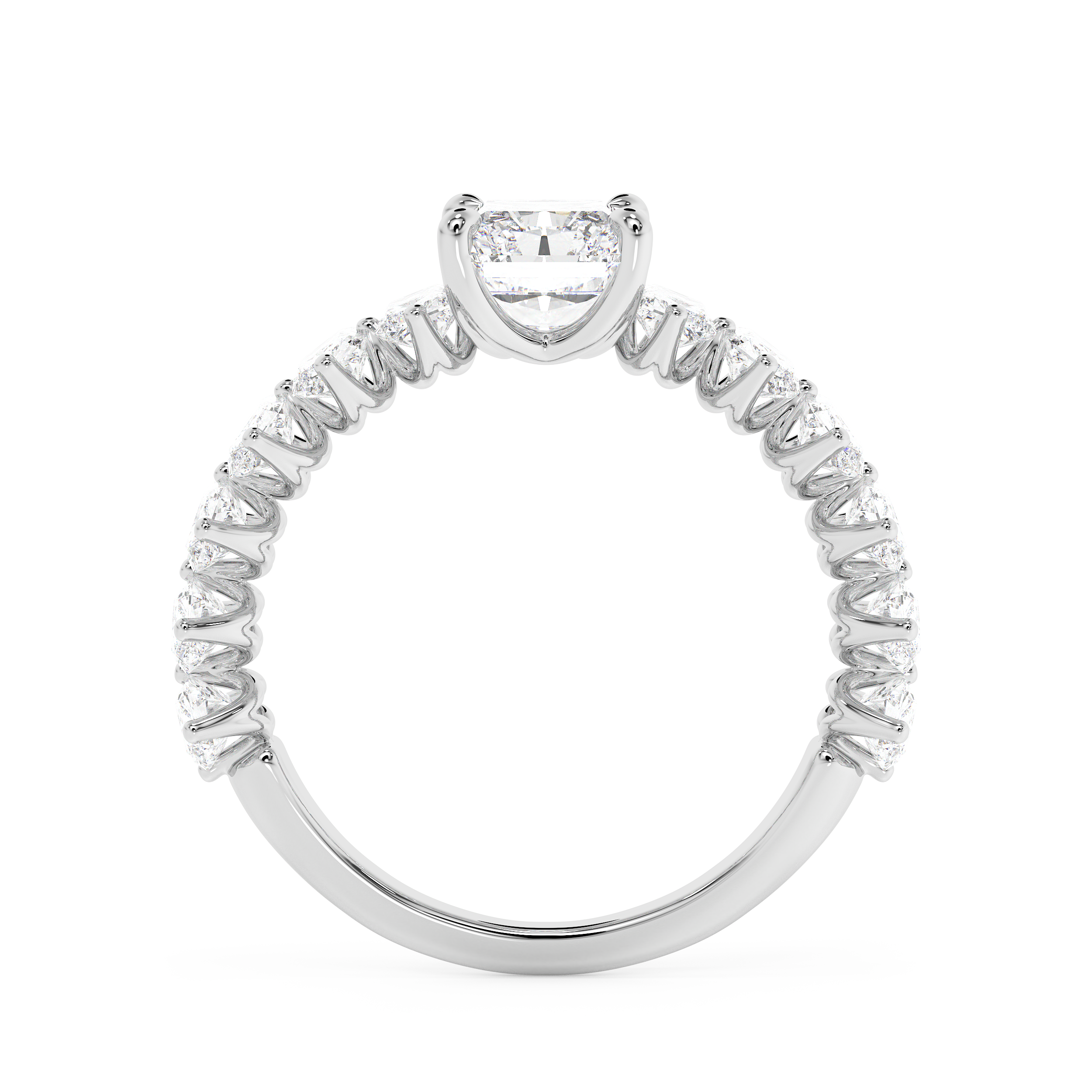 Radiant Pave Lab Grown Diamond Engagement Ring