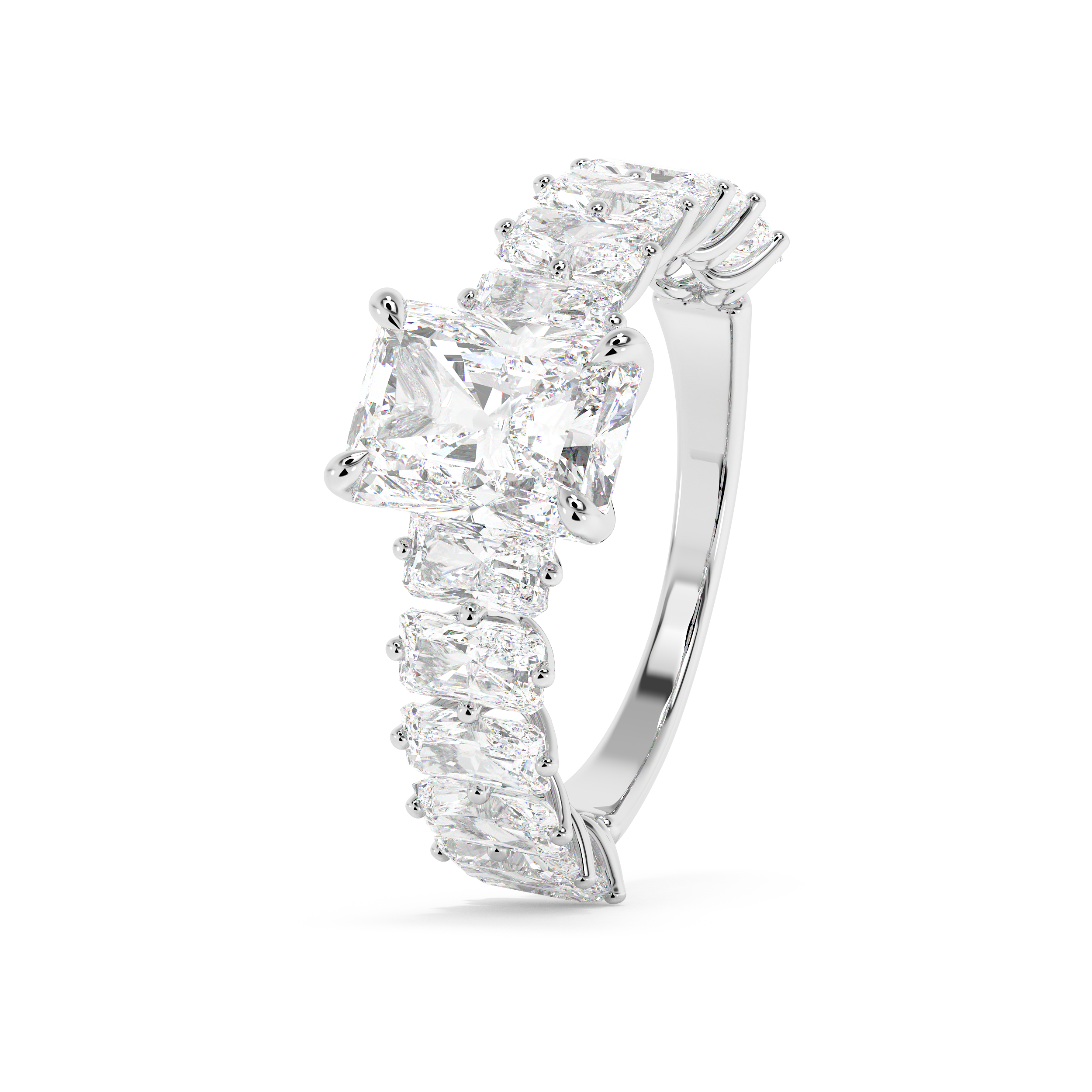 Radiant Pave Lab Grown Diamond Engagement Ring