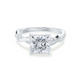 Princess Twisted Pave Lab Grown Diamond Engagement Ring