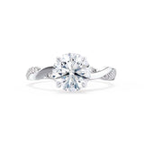 Round Twisted Pave Lab Grown Diamond Engagement Ring