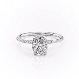 Elongated Cushion Pave Lab Grown Diamond Engagement Ring