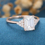 Emerald Cluster Lab Grown Diamond Engagement Ring