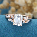 Emerald Cluster Lab Grown Diamond Engagement Ring