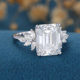 Emerald Cluster Lab Grown Diamond Engagement Ring