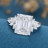 Emerald Cluster Lab Grown Diamond Engagement Ring