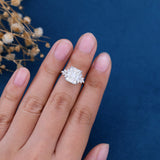Emerald Cluster Lab Grown Diamond Engagement Ring