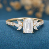 Emerald Cluster Lab Grown Diamond Engagement Ring