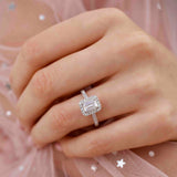 Emerald Halo & Pave Lab Grown Diamond Engagement Ring