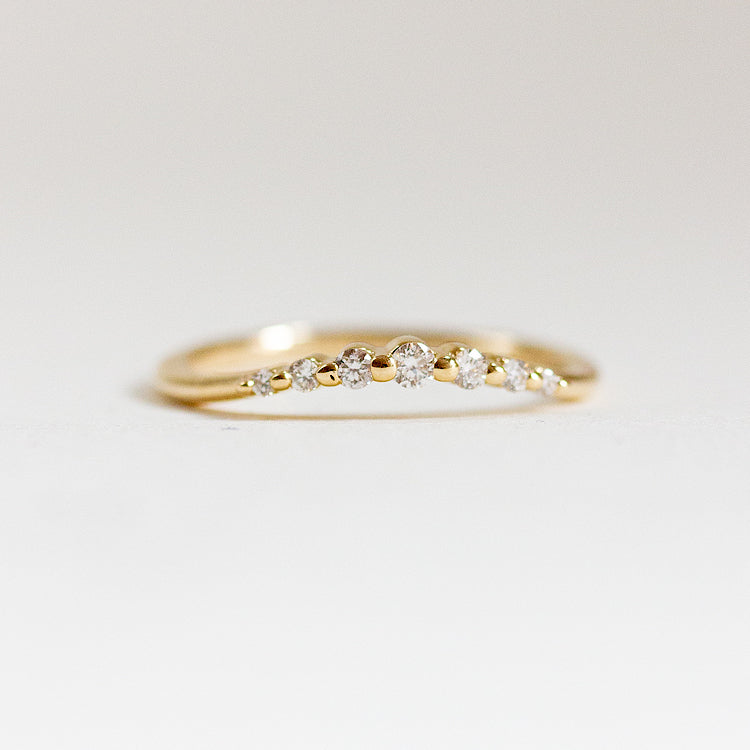Half Eternity Wedding Band Featuring 0.12 TCW Round Moissanite 1