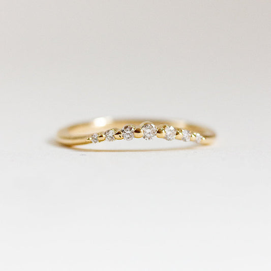 Half Eternity Wedding Band Featuring 0.12 TCW Round Moissanite 1