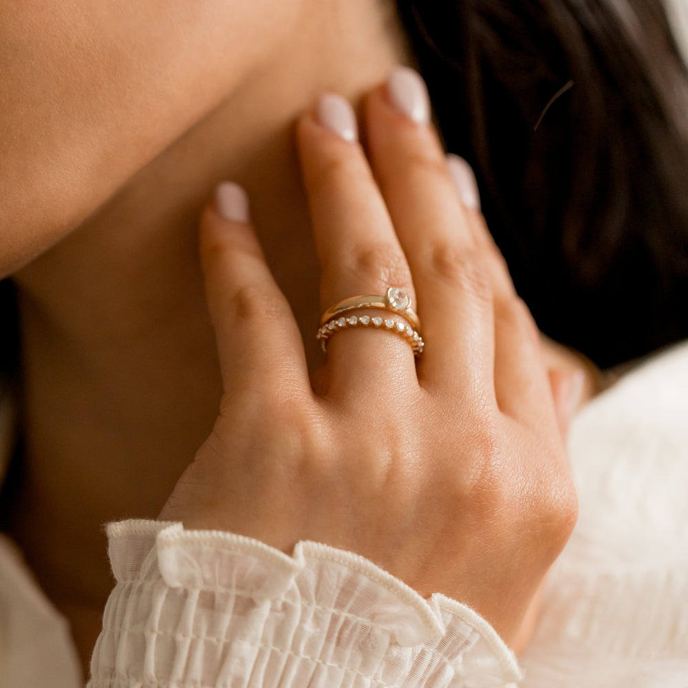 Half Eternity Wedding Band Featuring 0.38 TCW Round Moissanite 7