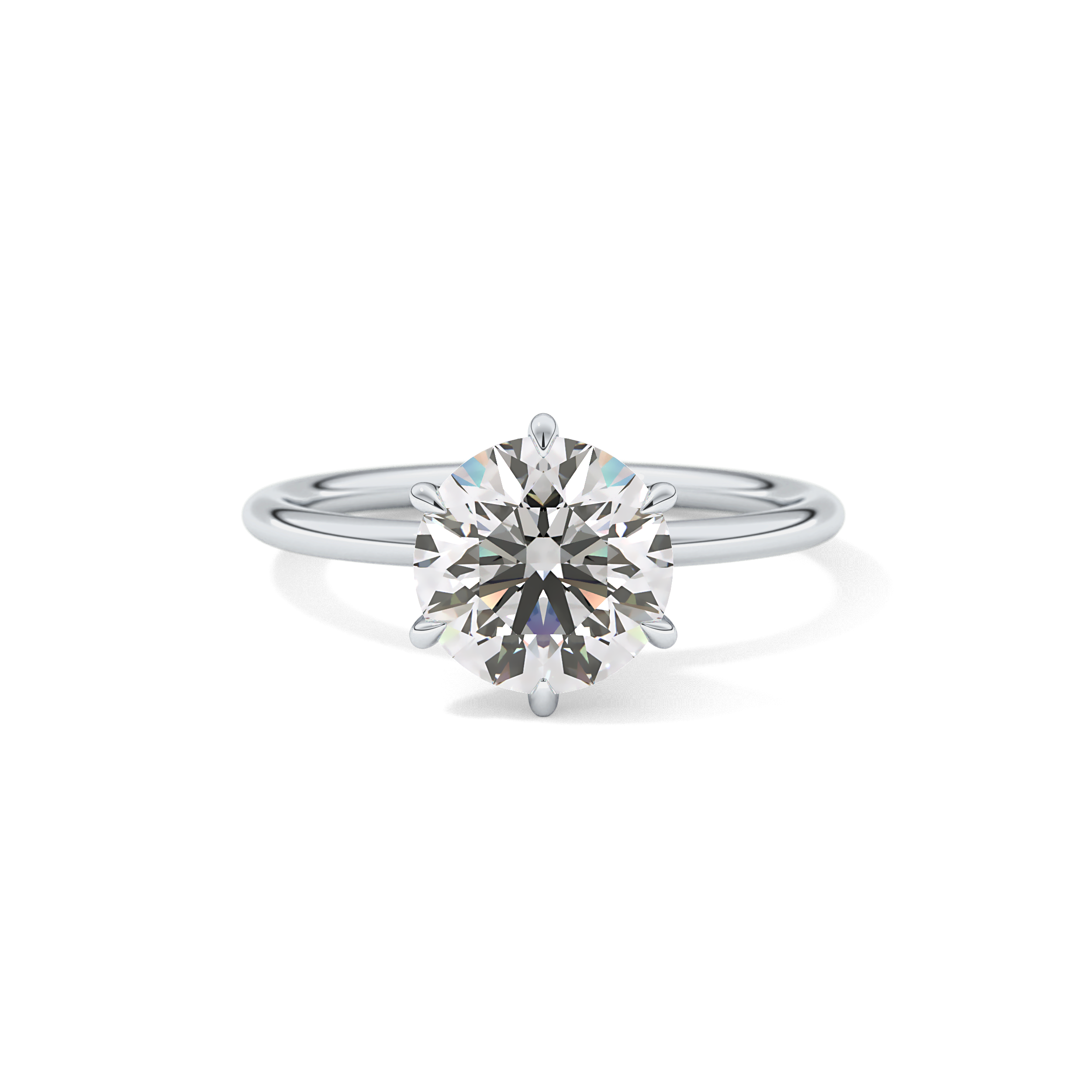 Round Solitaire Lab Grown Diamond Engagement Ring