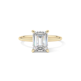 Emerald Solitaire Lab Grown Diamond Engagement Ring