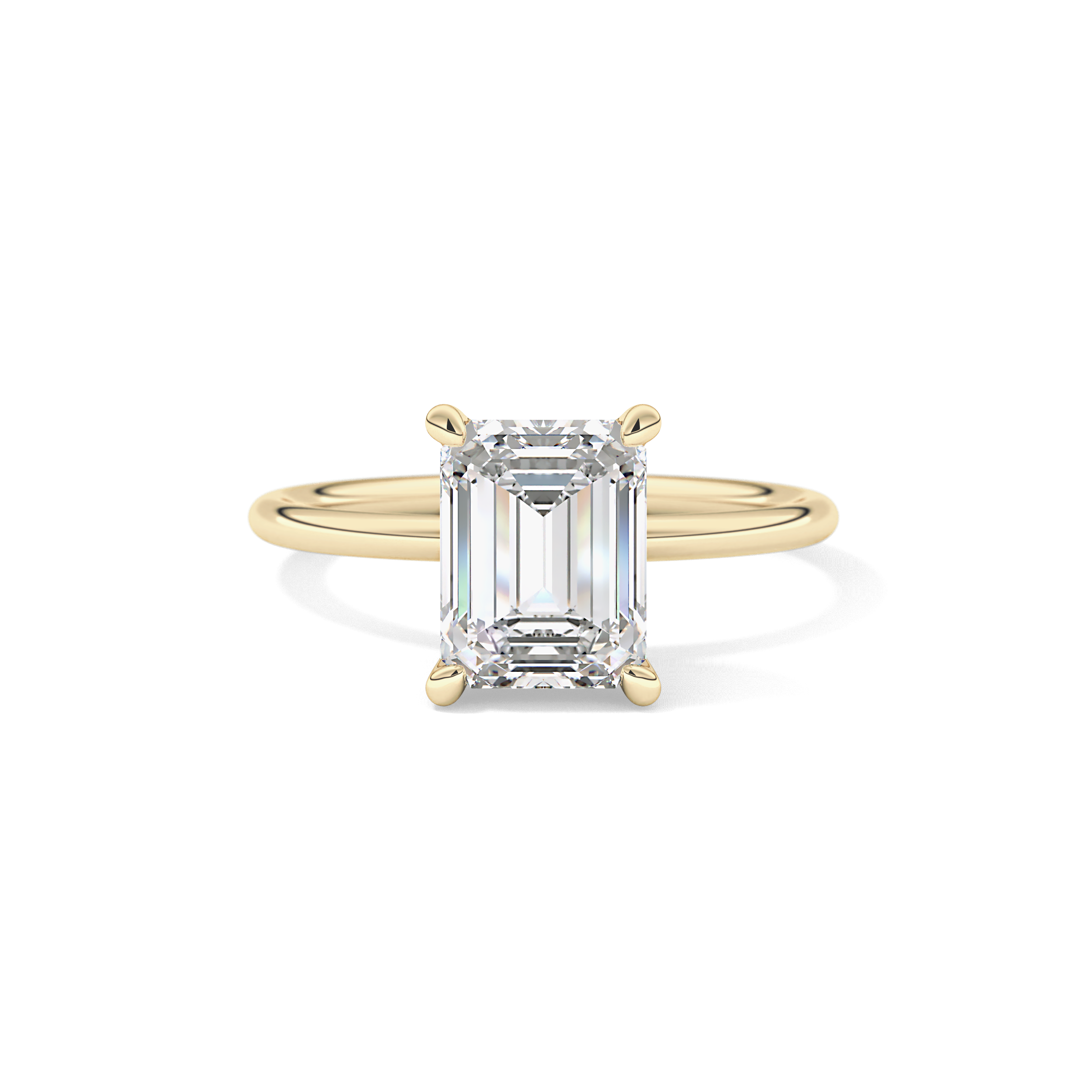 Emerald Solitaire Lab Grown Diamond Engagement Ring