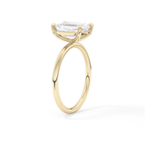 Emerald Solitaire Lab Grown Diamond Engagement Ring