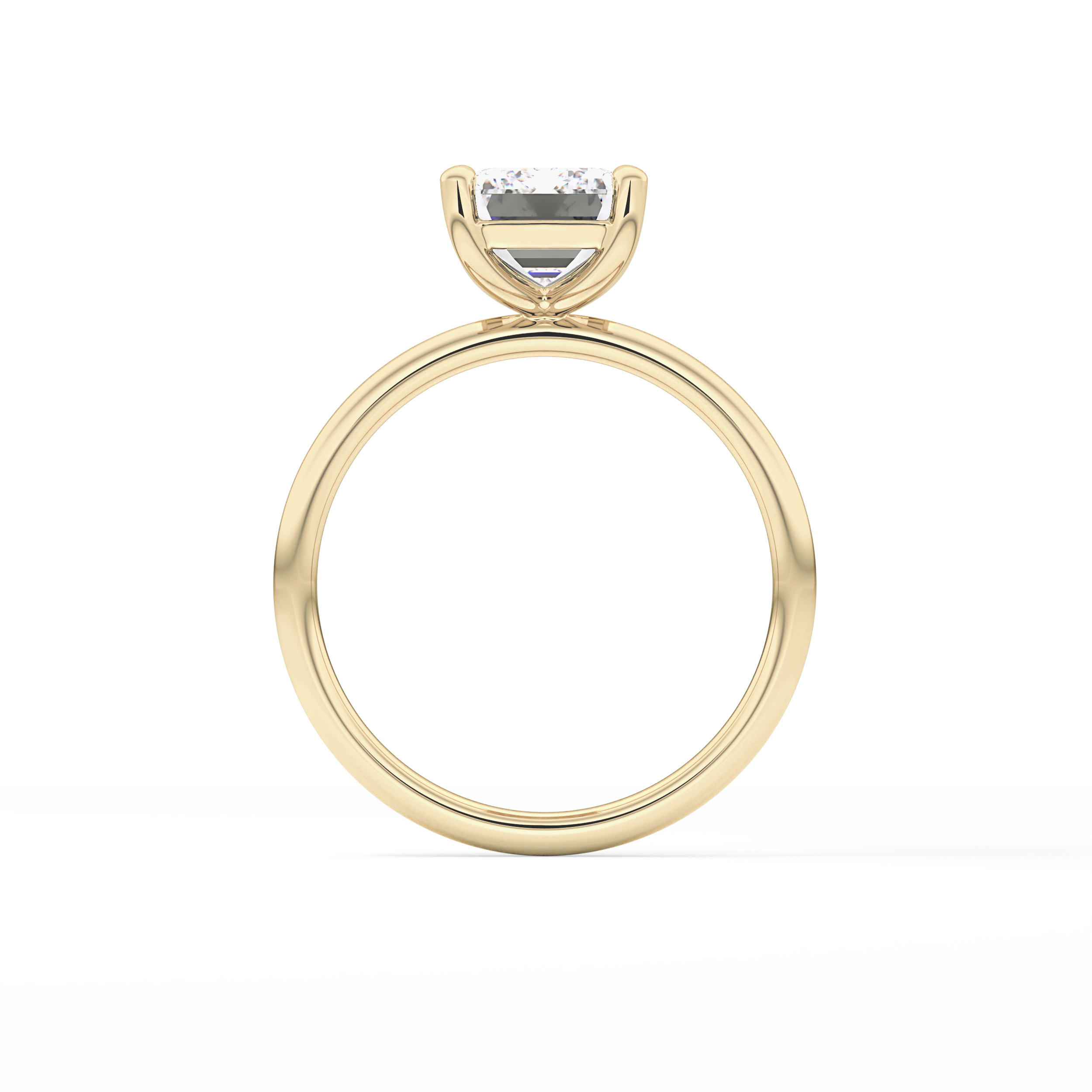 Emerald Solitaire Lab Grown Diamond Engagement Ring