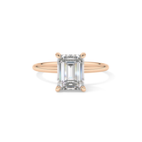 Emerald Solitaire Lab Grown Diamond Engagement Ring
