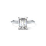 Emerald Solitaire Lab Grown Diamond Engagement Ring