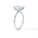 Emerald Solitaire Lab Grown Diamond Engagement Ring