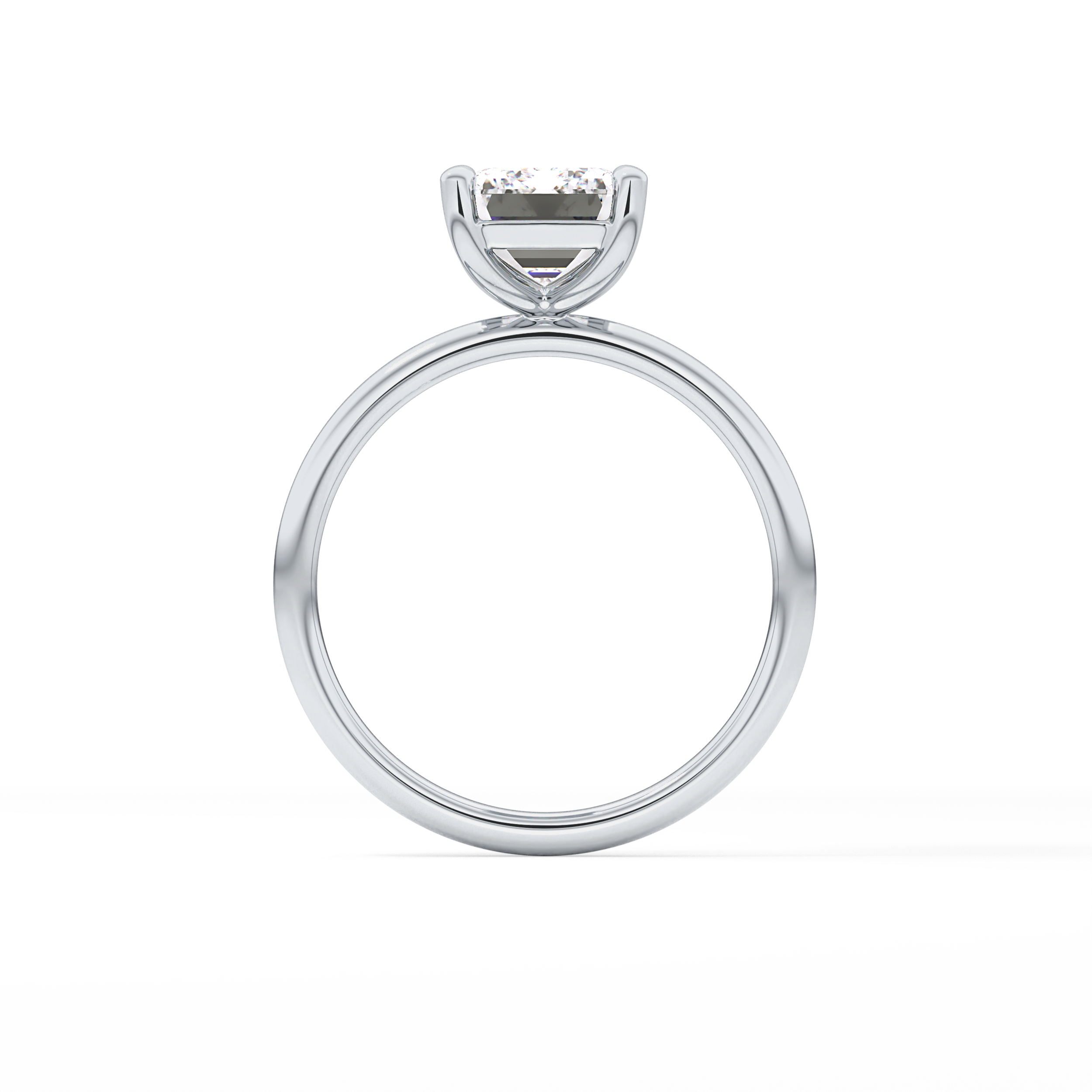 Emerald Solitaire Lab Grown Diamond Engagement Ring