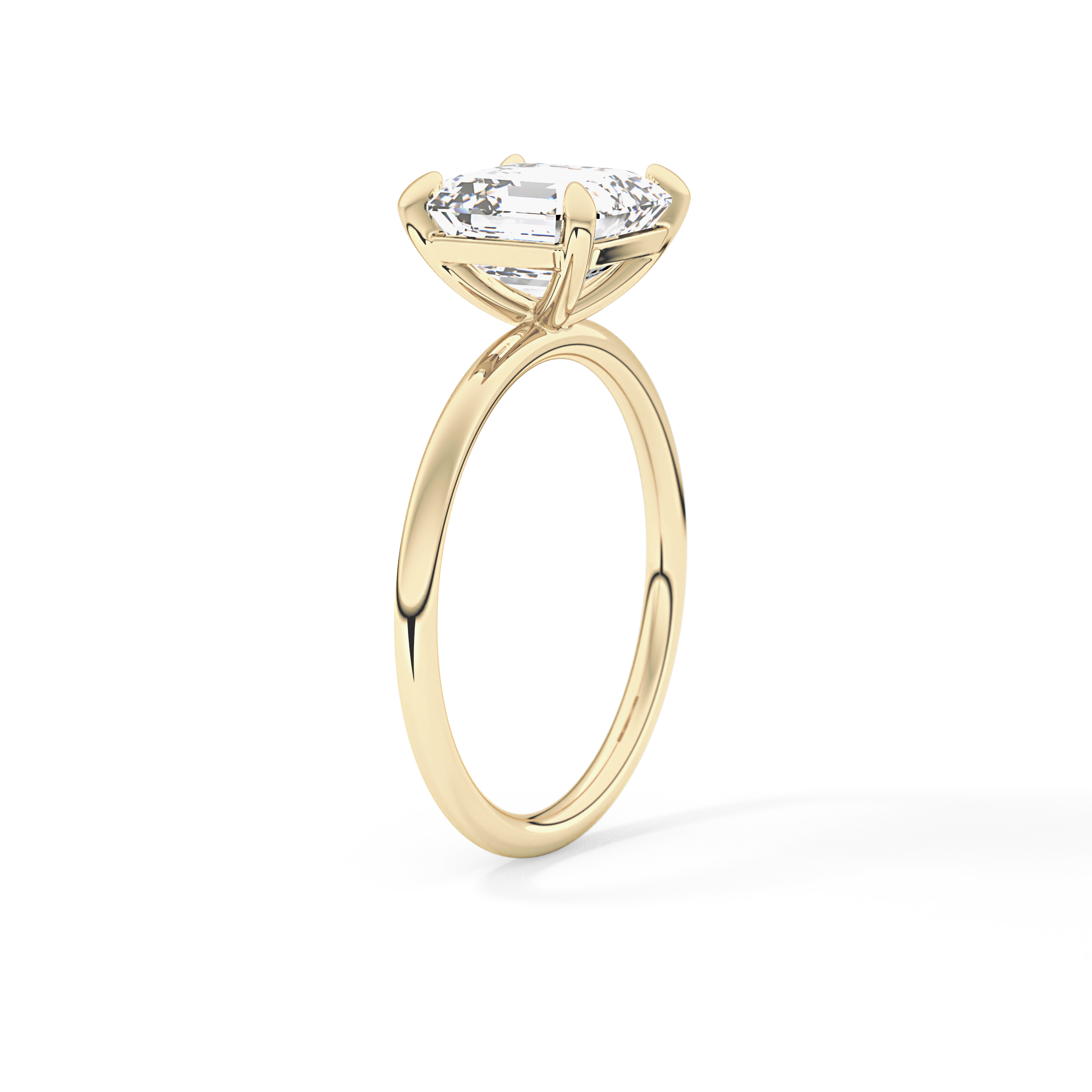 Asscher Solitaire Lab Grown Diamond Engagement Ring