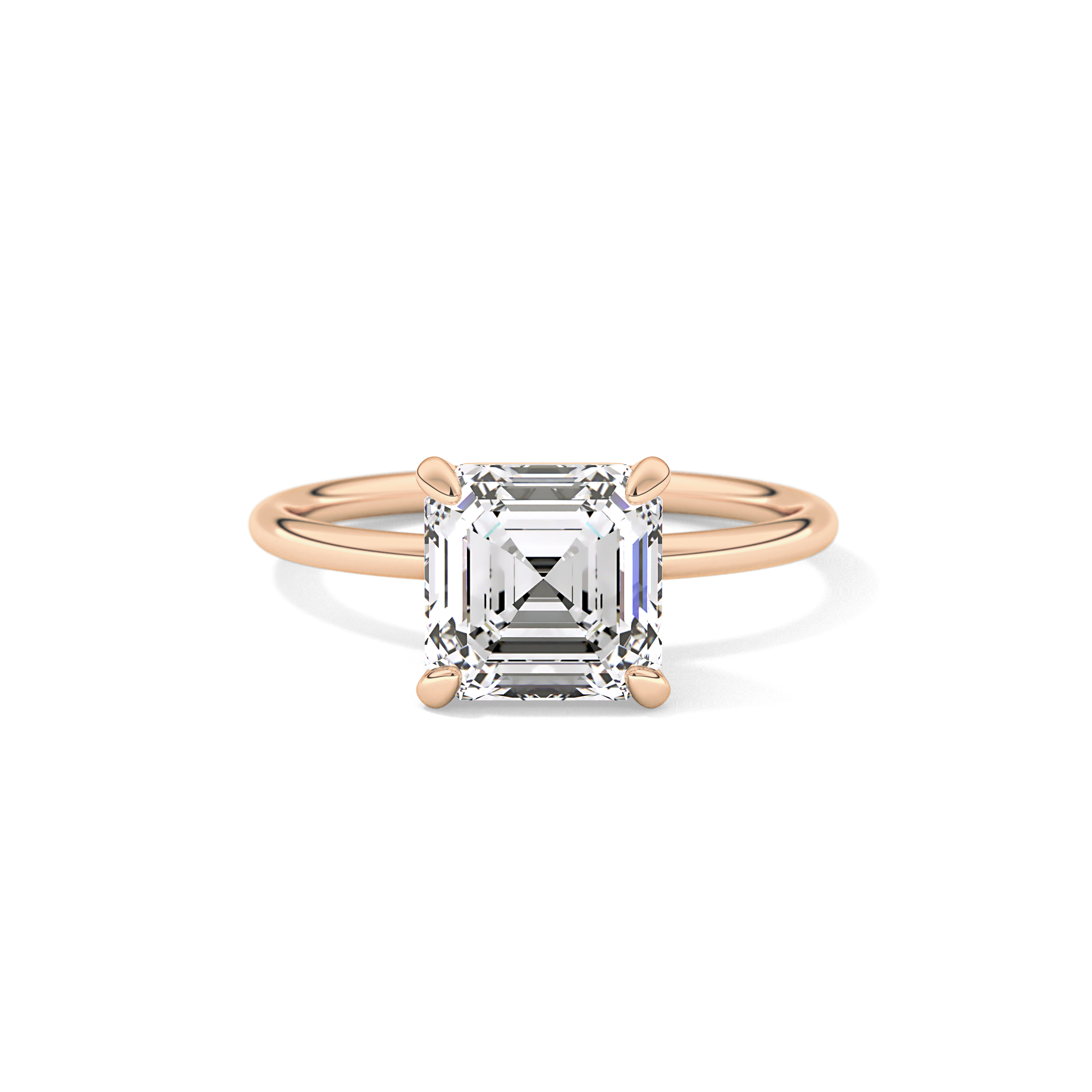 Asscher Solitaire Lab Grown Diamond Engagement Ring