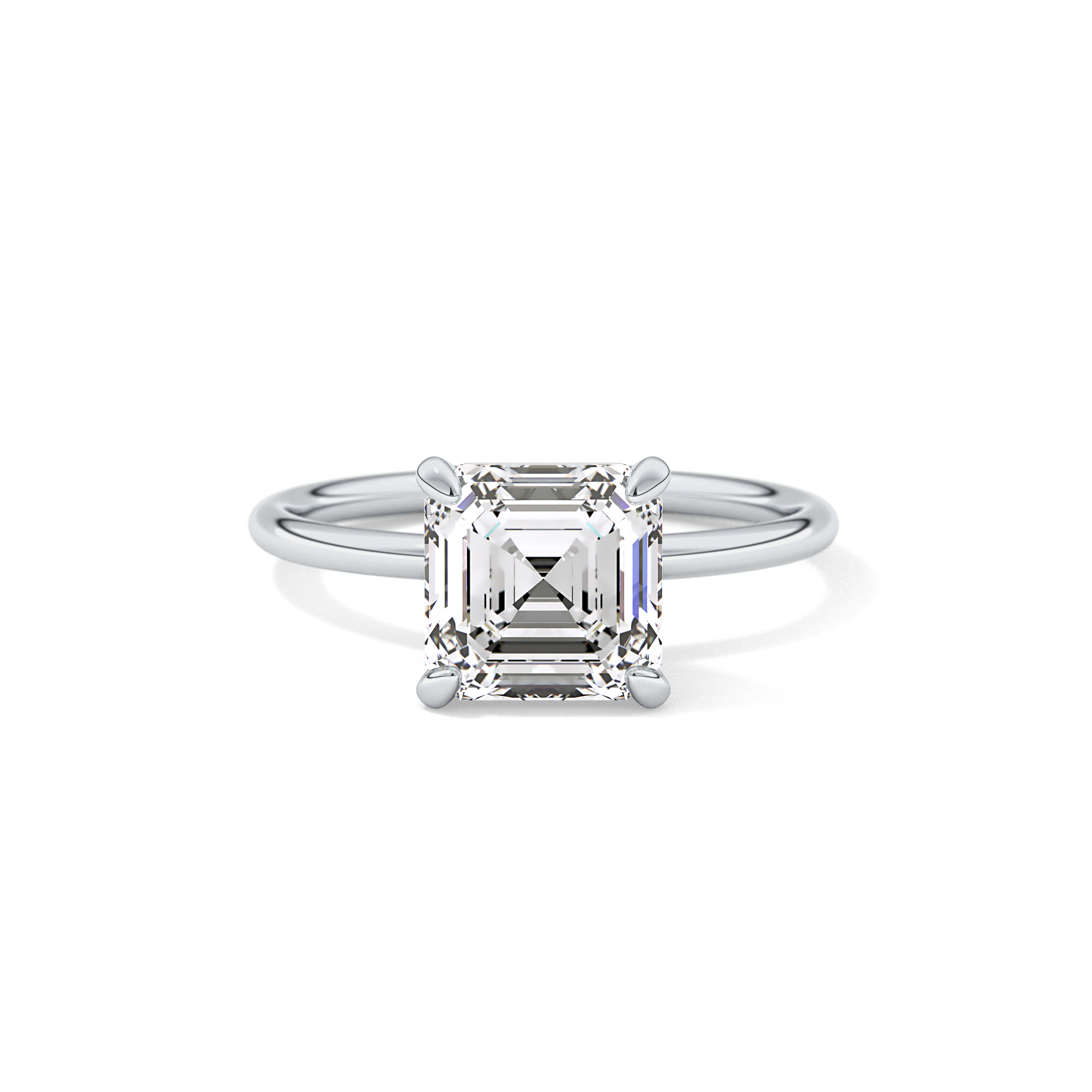 Asscher Solitaire Lab Grown Diamond Engagement Ring
