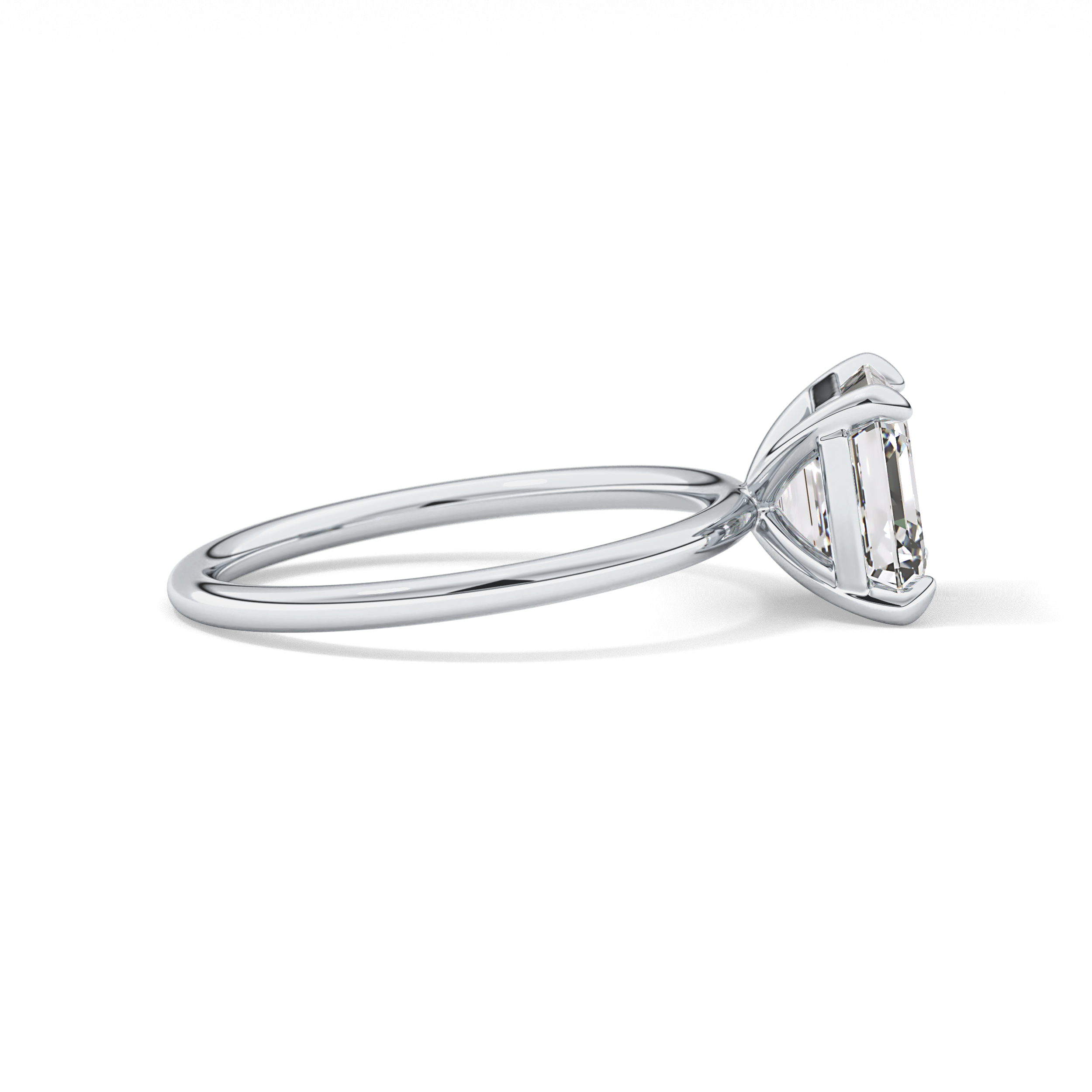Asscher Solitaire Lab Grown Diamond Engagement Ring
