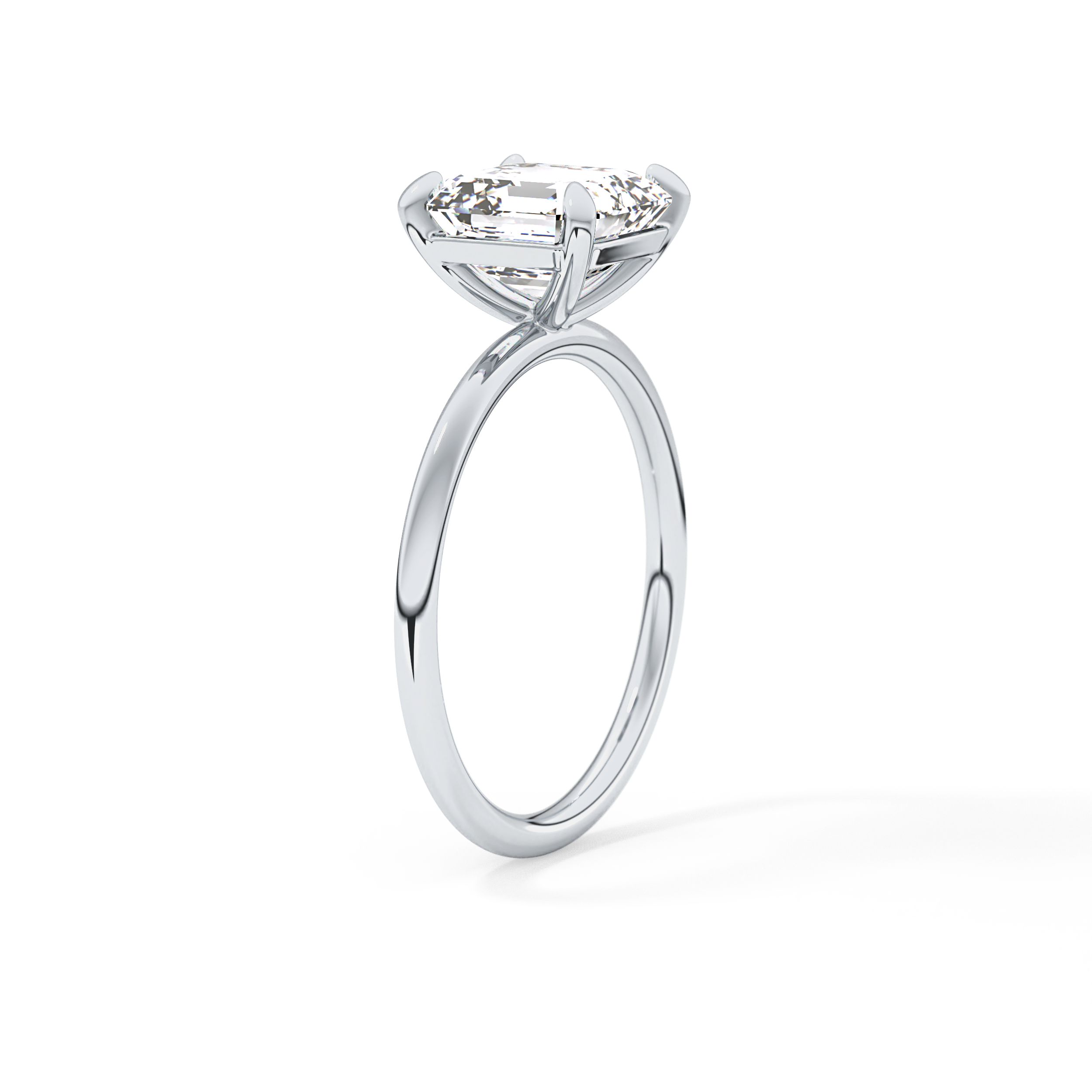 Asscher Solitaire Lab Grown Diamond Engagement Ring