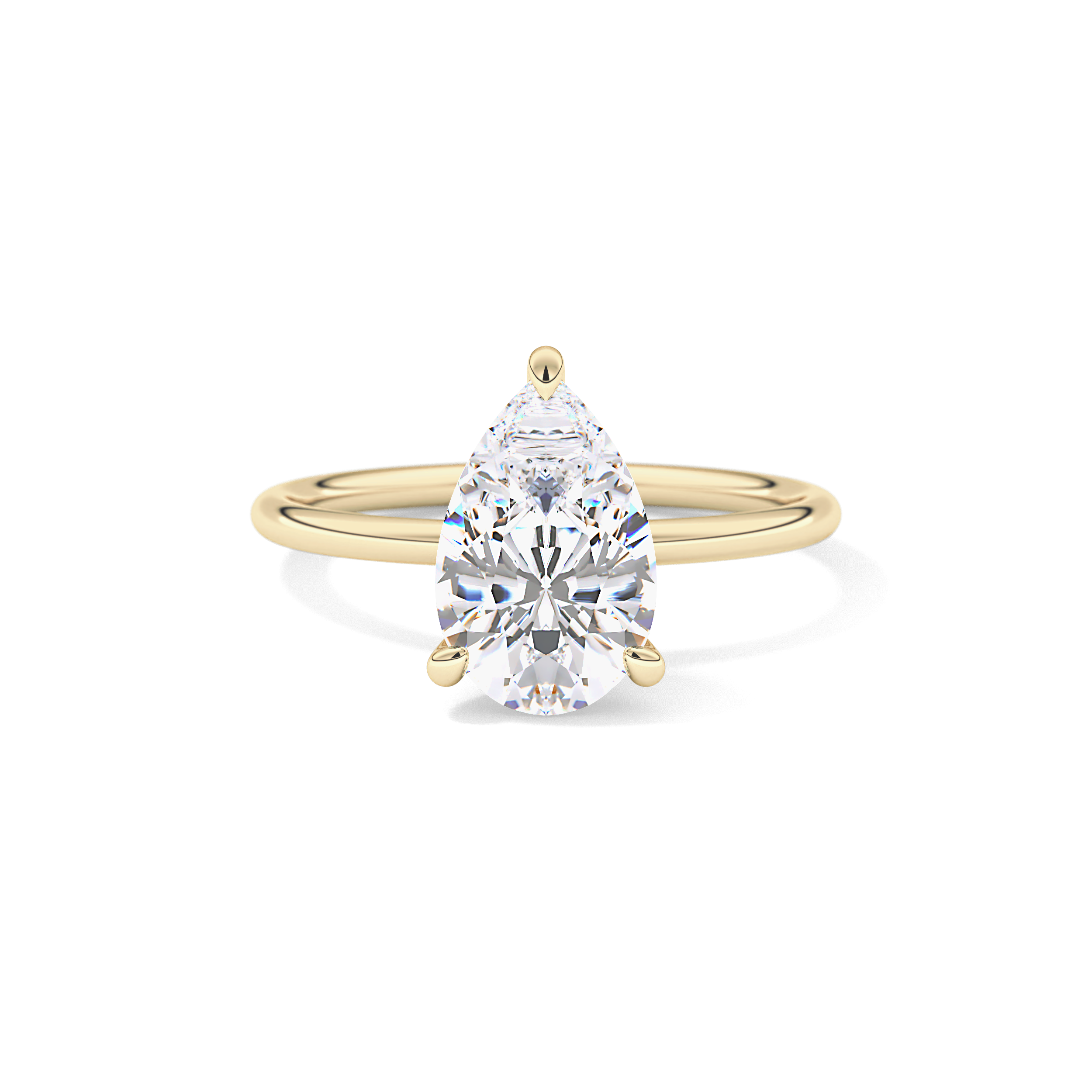 Pear Solitaire Lab Grown Diamond Engagement Ring