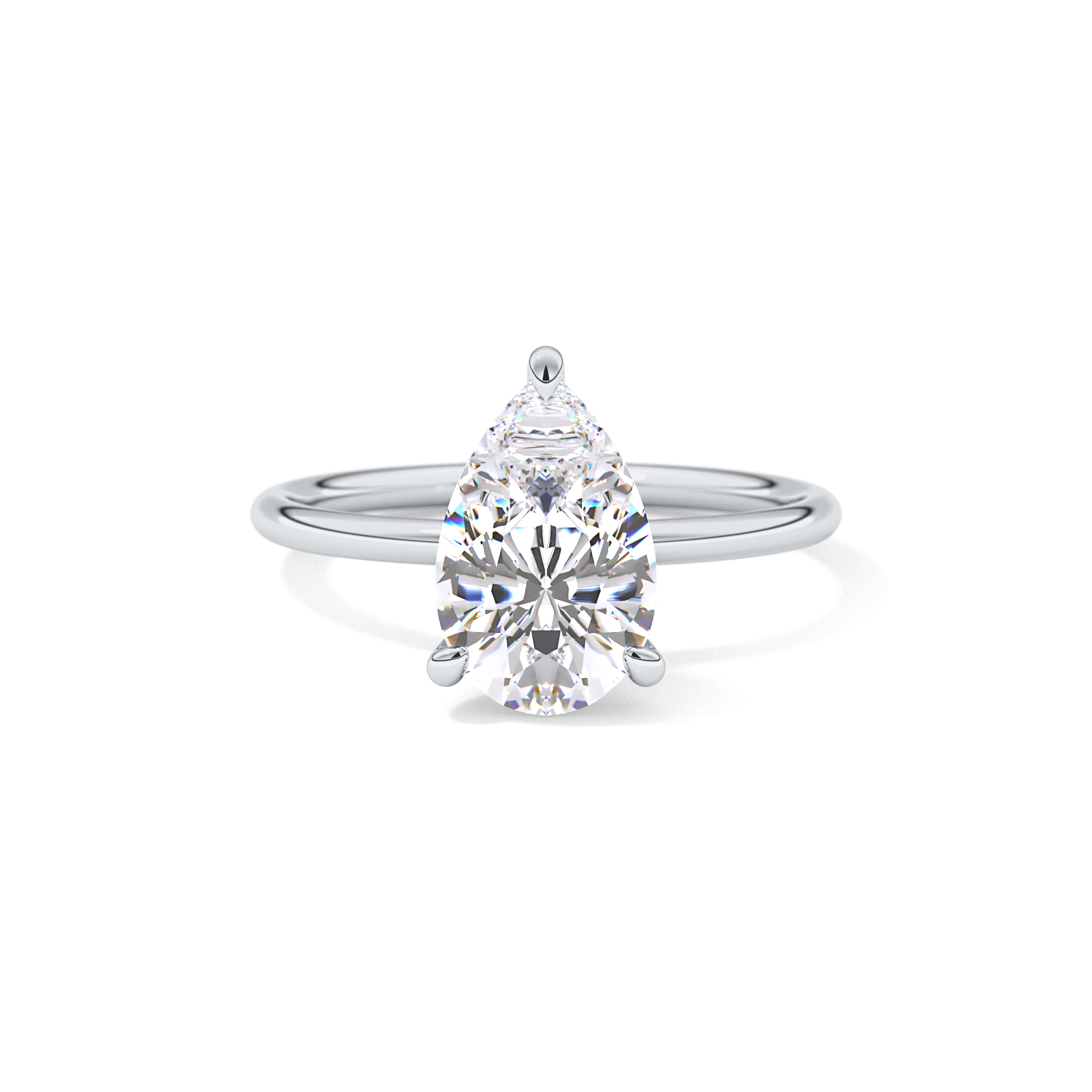 Pear Solitaire Lab Grown Diamond Engagement Ring