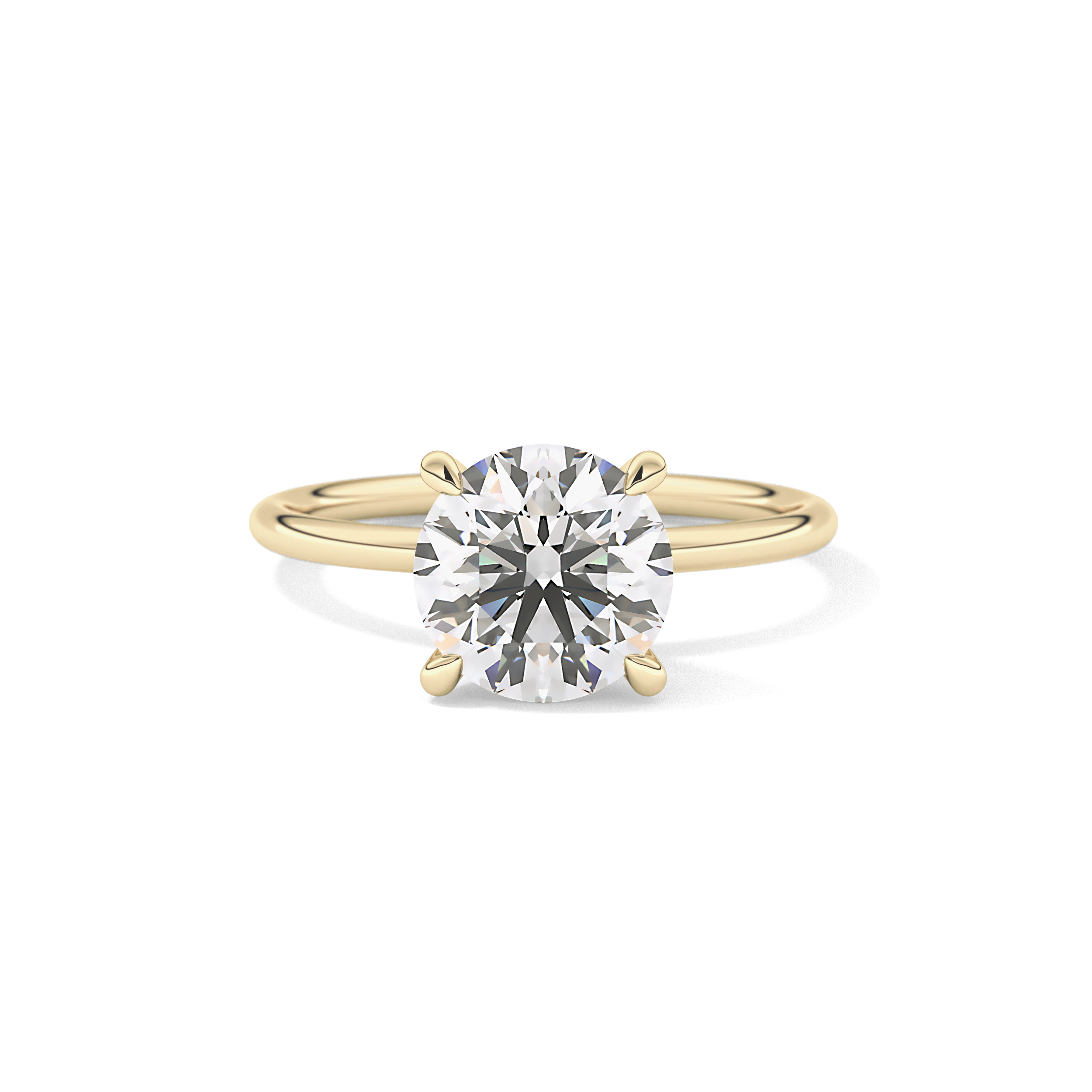 Round Solitaire Lab Grown Diamond Engagement Ring