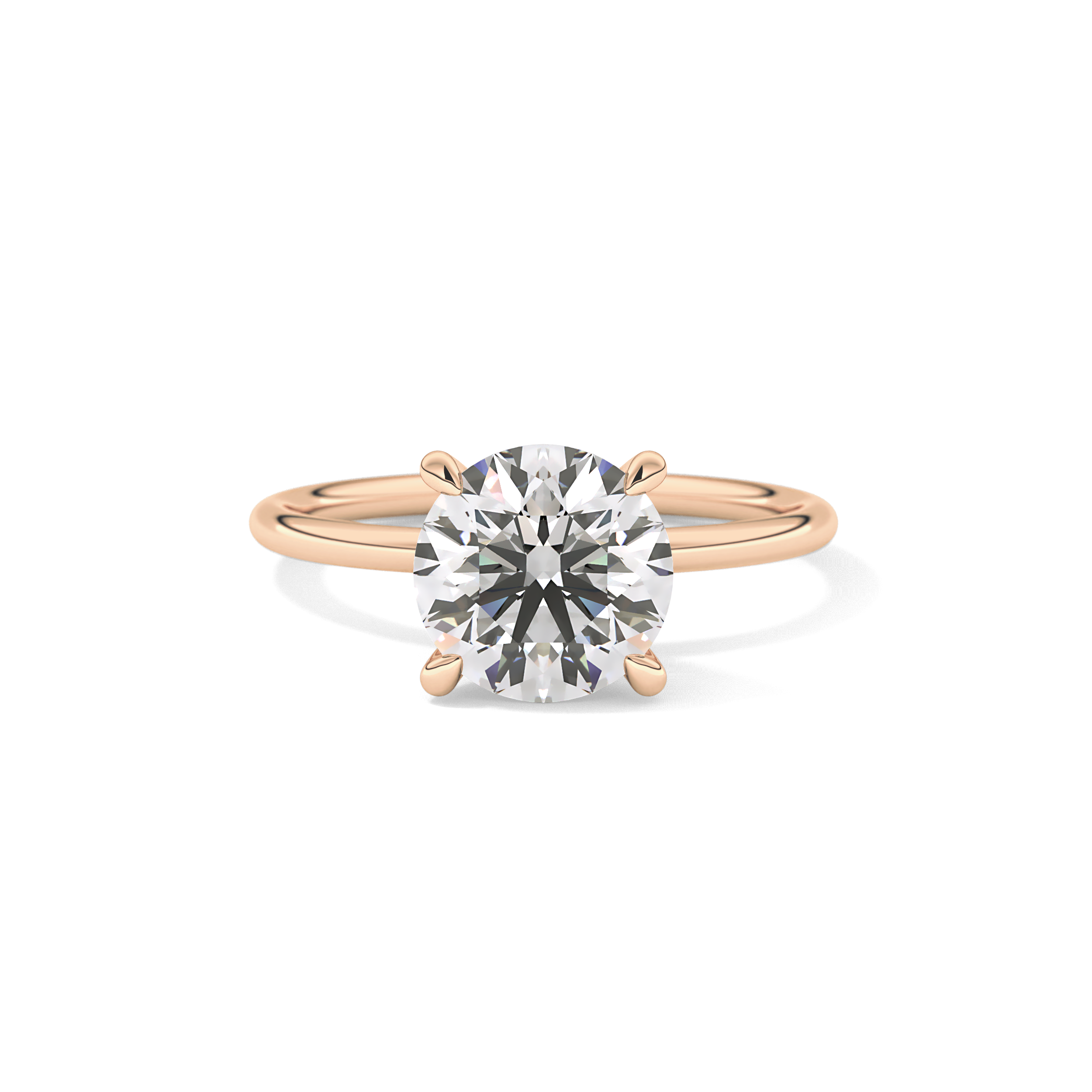 Round Solitaire Lab Grown Diamond Engagement Ring