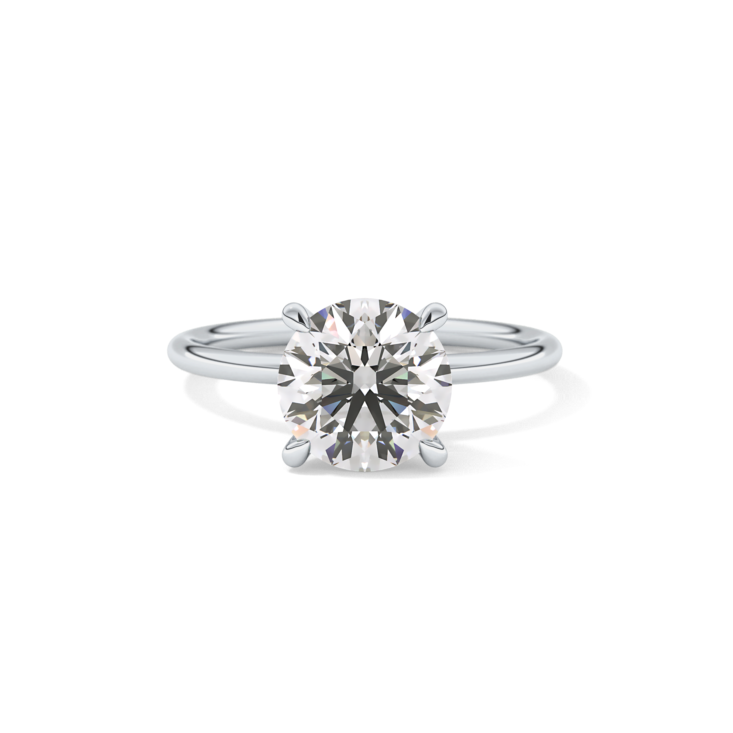 Round Solitaire Lab Grown Diamond Engagement Ring