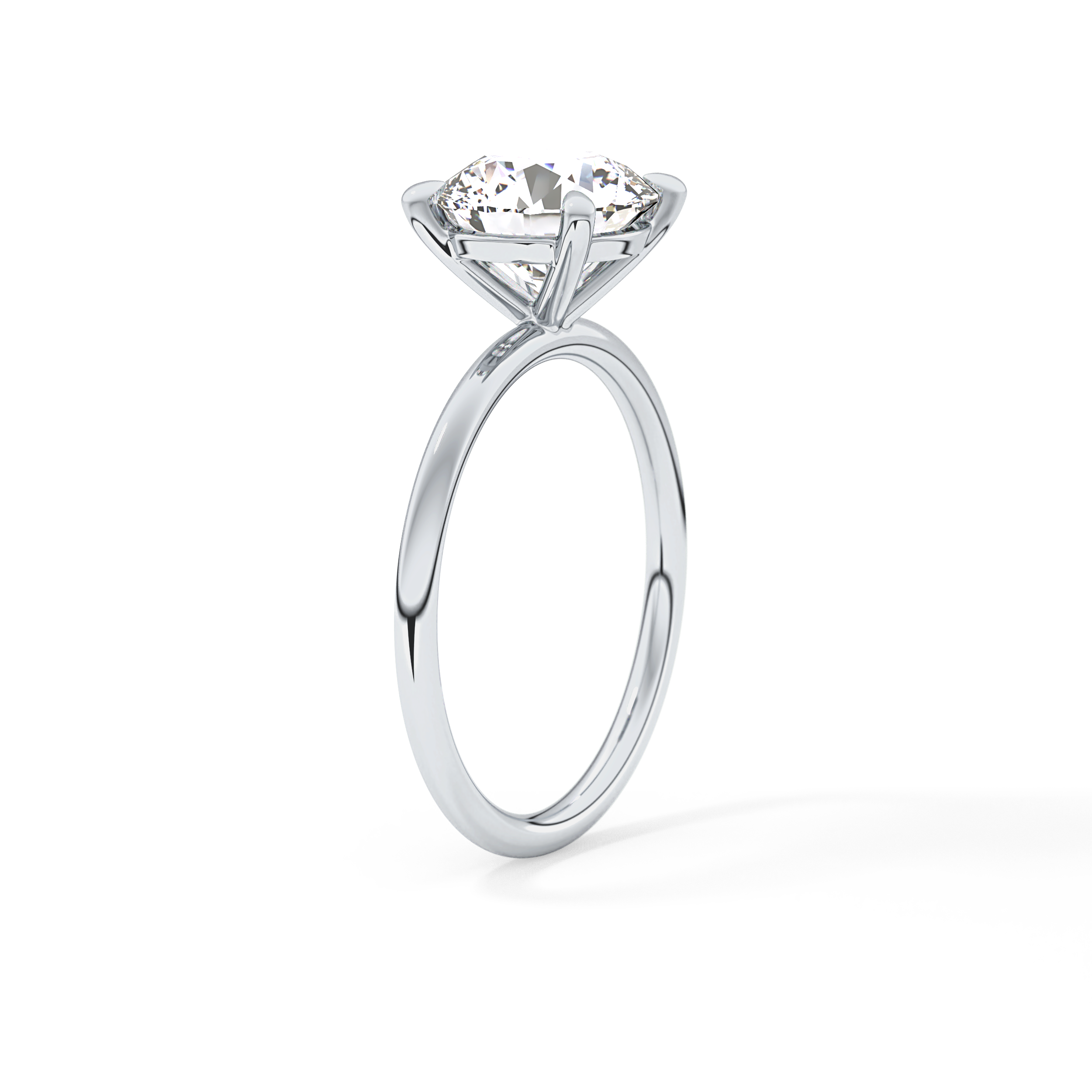 Round Solitaire Lab Grown Diamond Engagement Ring