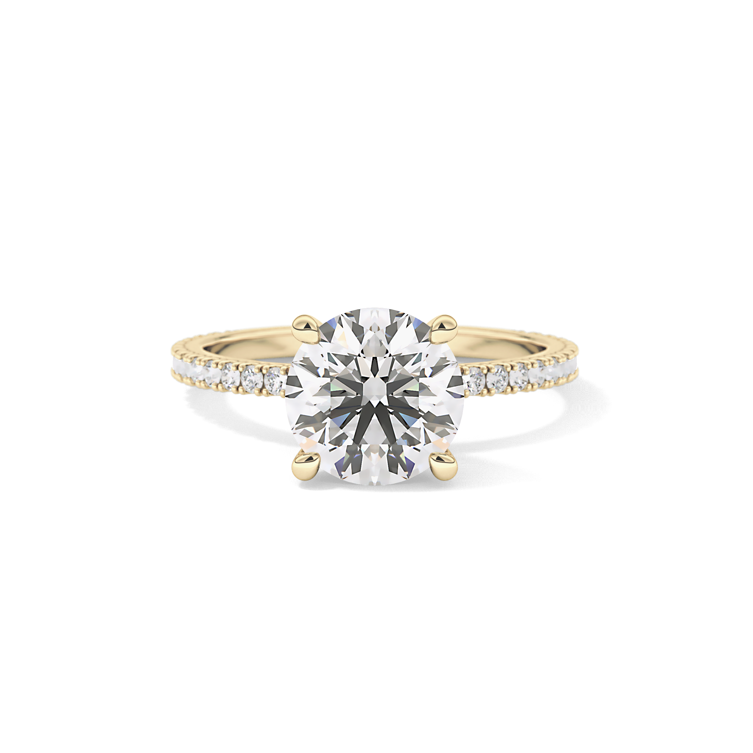 Round Pave Lab Grown Diamond Engagement Ring