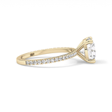 Round Pave Lab Grown Diamond Engagement Ring