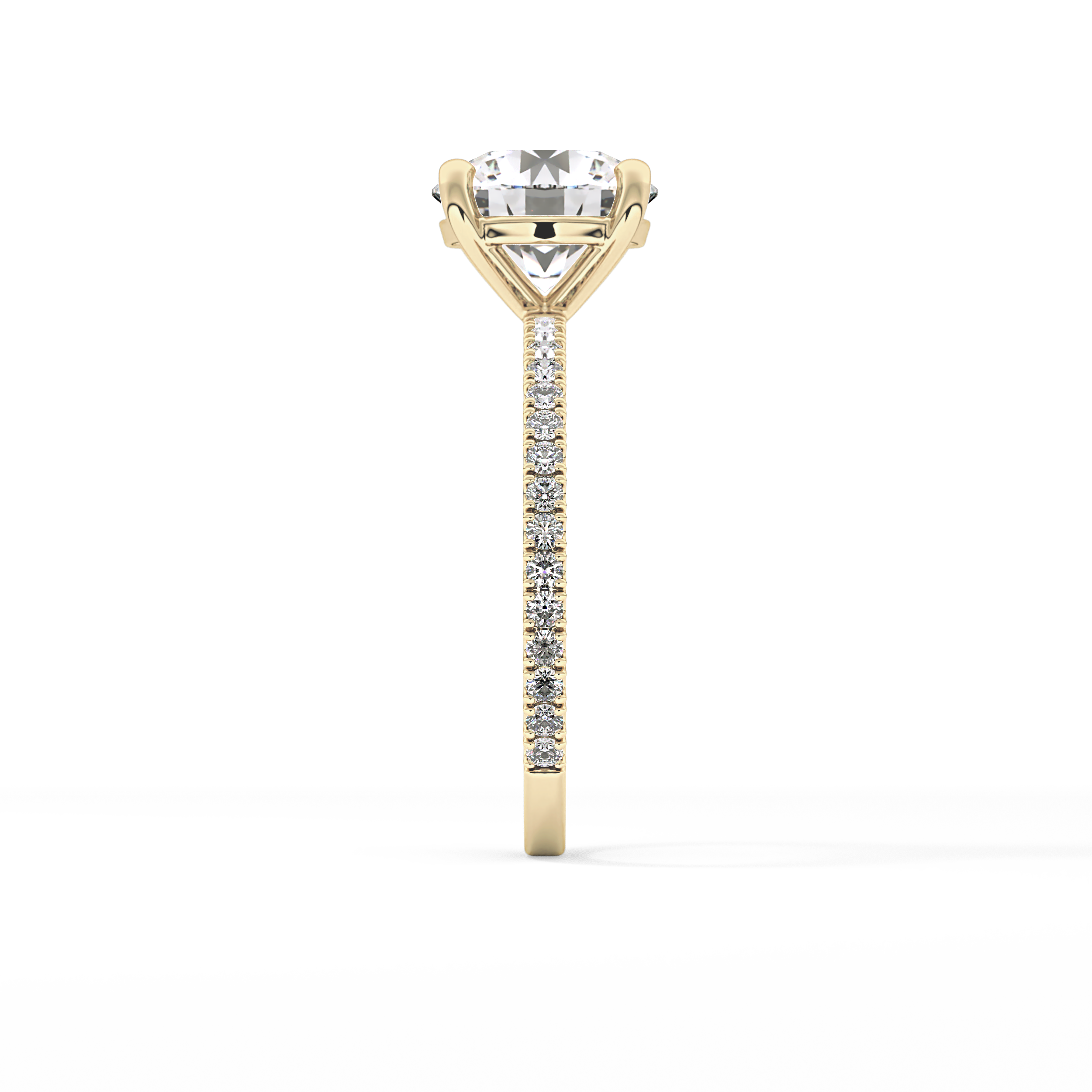 Round Pave Lab Grown Diamond Engagement Ring