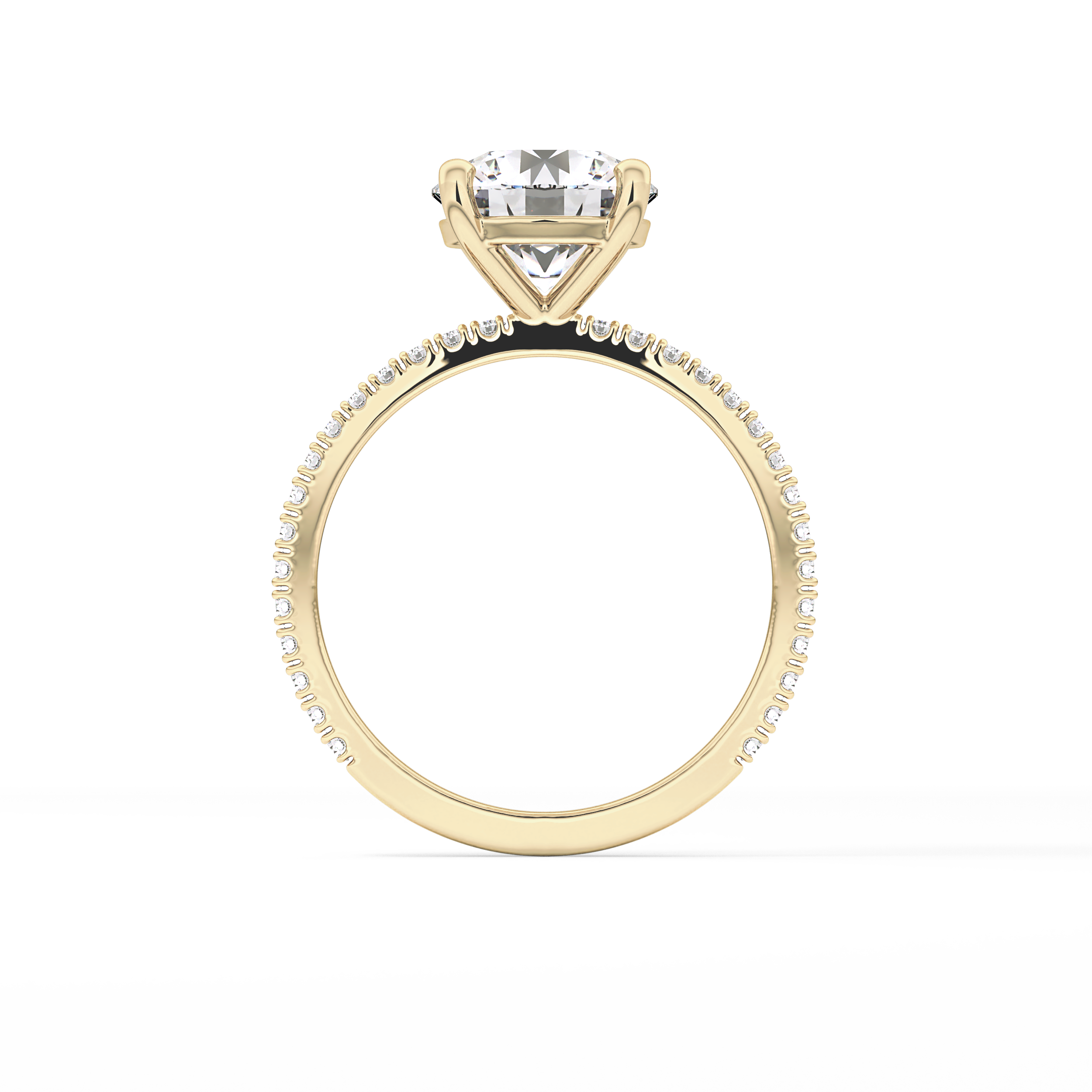 Round Pave Lab Grown Diamond Engagement Ring